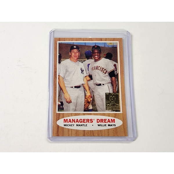 1996 Topps "Managers' Dream" Baseball Card Mickey Mantle & Willie Mays #18 - Mint Condition