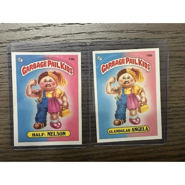 1986 Topps Garbage Pail Kids - Half-Nelson & Glandular Angela - 118a & 118b - Mint Condition