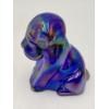 Image 4 : Adorable Degenhart Vintage Glass Dog Figurine- Blue Iridozed