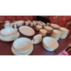 Image 1 : See Pictures - Large Set - Most 12 Pcs Each - Vintage Beige With Gold Edge China - As Pictured Only 