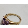 Image 5 : 14K Gold Ring with Amethyst-Color Stones - Size 8.5 - Total Weight 3.2g