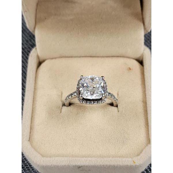 Stunning Platinum Ring Ft. Lighter Clear Stone - Weighs 4 Grams - About Size 6.5