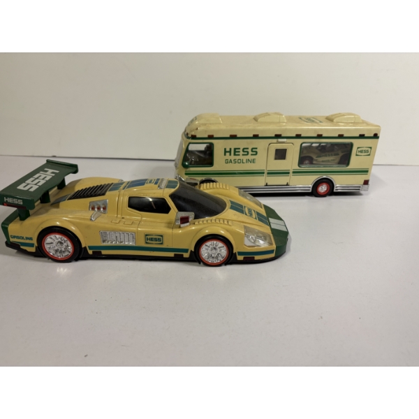 Hess Gasoline Bus & Sports Car - With Mini Motorcylce & Small Car inside Bus 