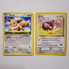 Image 1 : Two Vintage Non Holo Pokemon Trading Cards Featuring Eevee 80/111 & 51/64