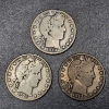 Image 1 : 3 Pcs - Barber (Liberty Head) 90% Silver Half Dollars - 1913 P / O / S - See Pictures