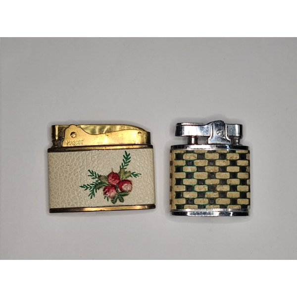 (2) Vintage Automatic Pocket Lighters - Mascot Automatic Lighter & PAC Miniature Lift-Arm Lighter