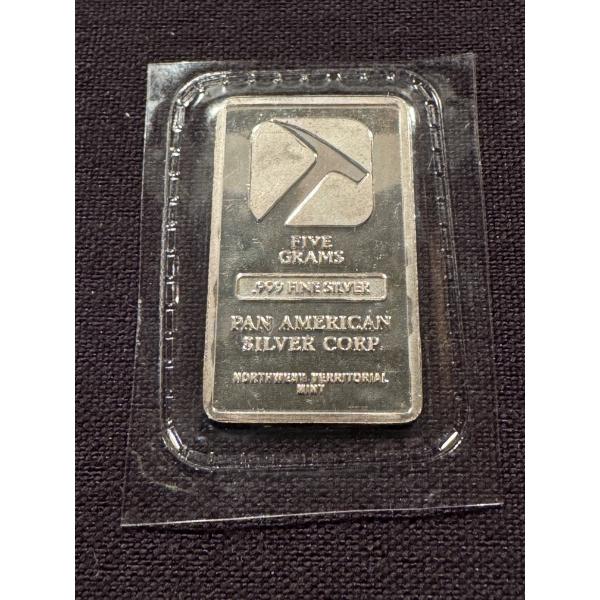 Exceptional 5 Gram Bullion Pan American .999 Fine Silver Bar - Incredible Detail