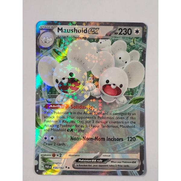 Maushold EX (155/182) Double Rare Holo Pokemon Card From The Paradox Rift Expansion