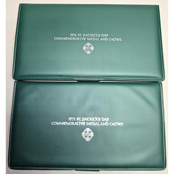 Lot of 2 1975 St. Patrick's Day Commemorative Medal and Cachet .999 Silver