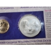 Image 7 : U.S. Millennium Coinage and Currency Set Including Uncirculated Silver Dollar, $1 Bill, & Sacagawea 