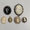 Image 1 : A Collection Of 6 Vintage And Antique Style Portrait Cameos