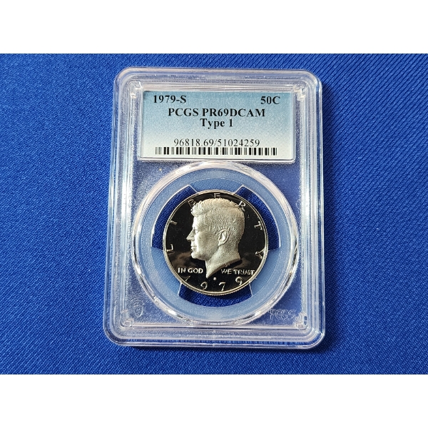 1979-S PCGS PR 69 DCAM Type 1 Kennedy Half Dollar