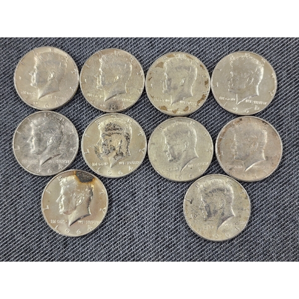 $5 Face Value in Assorted 90% Silver Kennedy Half Dollars 