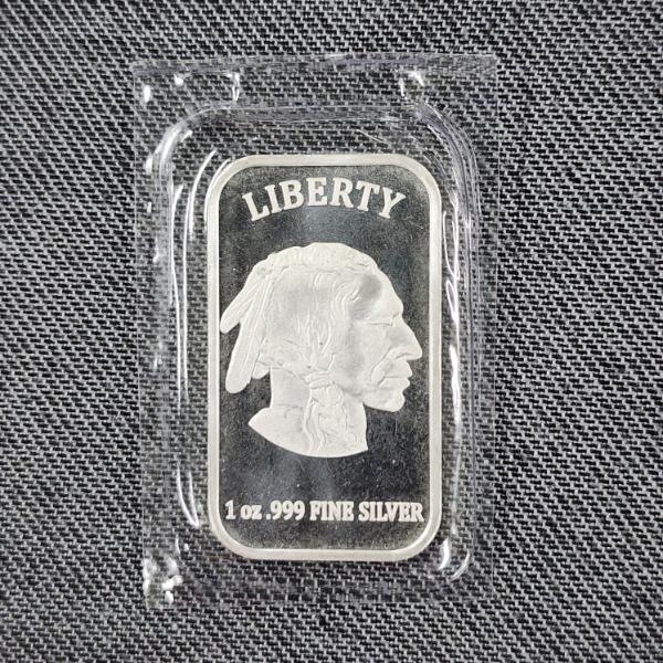 Liberty Indian Buffalo One Troy Ounce .999 Fine Silver Bar
