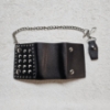 Image 5 : NEW IN PLASTIC Punk or Biker Style Studded Black Leather Wallet with 14" Chain