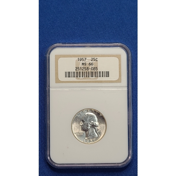 NGC 1957 MS 66 90% Silver Washington Quarter 