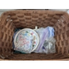 Image 2 : PICKUP IN CANTON - Vintage Picnic Basket, Includes Wicker Plate Holders, Cups, Plates Table Cloth, A