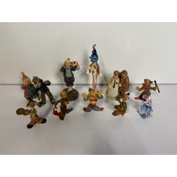Assorted Small Clown Figurines