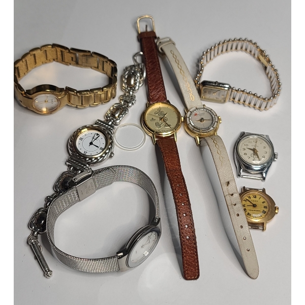 Large Collection Of Assorted Wristwatches Inlcuding Disney Mickey Mouse Lorus Watch 