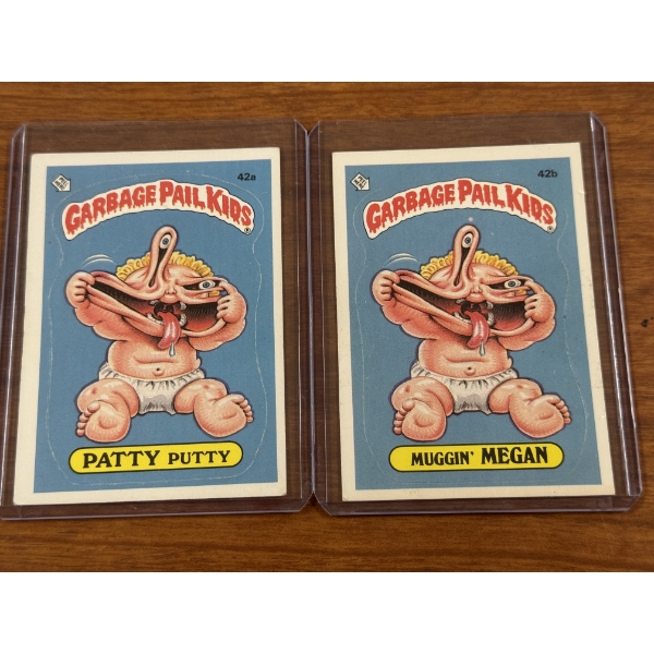 1985 Garbage Pail Kids - Patty Putty & Muggin' Megan Cards - 42A & 42B - Mint Condition