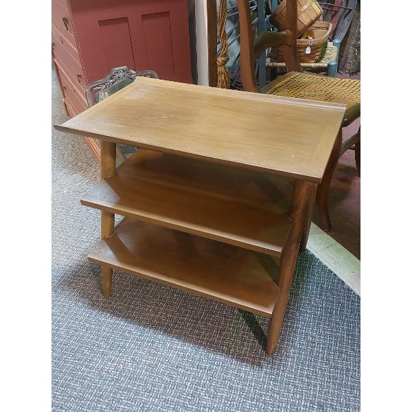 Very Unique MCM (Art Deco) 3 Tier Occassional Table -  All Maple - Appears To Be Hand Made