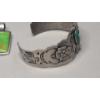 Image 3 : Sterling Silver Southwestern Style Cuff Bracelet & Pendant With Turquoise - Total Weight:  37.7g