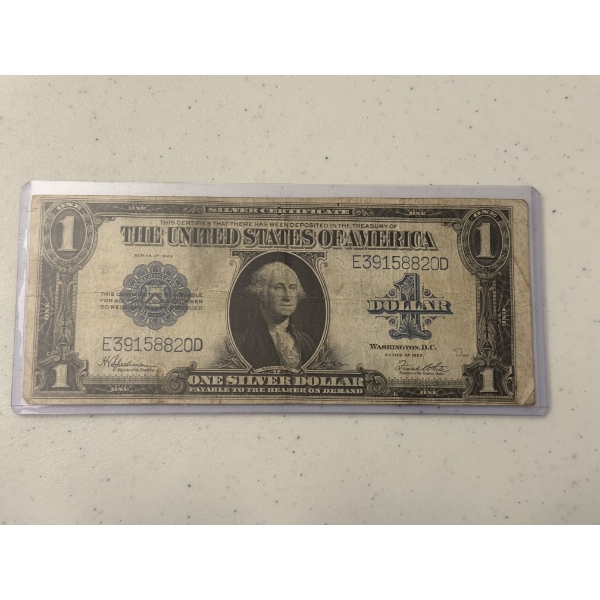 1923 United States One Dollar Washington Large Note - Horse Blanket - Silver Certificate