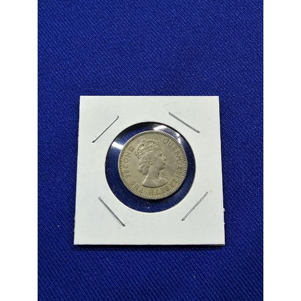1955 British Caribbean Territories Eastern Group 25 Cents Coin ft. Queen Elizabeth II