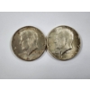 Image 1 : Two 1964 United States 90% Silver Kennedy Half Dollars ~ $1.00 Face Value