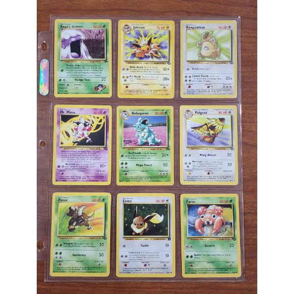 NINE Assorted Vintage Pokemon Trading Cards Ft. 6 Rare's - Mostly Jungle Set 