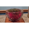 Image 2 : Crystal Art Glass Footed Fruit Bowl 9" by 8" by 5 1/2" Colorful & Heavy