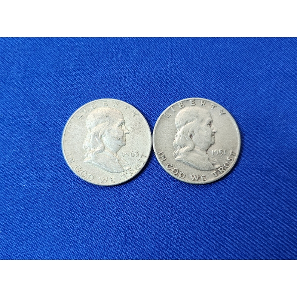 x2 Silver Franklin Half Dollars: 1936 & 1951