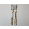 Image 1 : x2 Steiff "Rose" Pattern Sterling Silver Forks TW: ~112g - See Description 