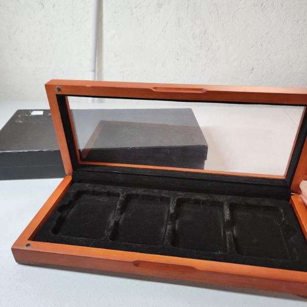 Nice Wooden Glass-Top Coin Slab Storage Case - Holds 4 Standard Slabs