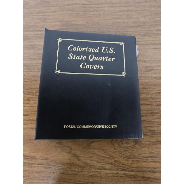 Colorized U.S. State Quarter Covers Incomplete Album with Pages for Each State - Like New!
