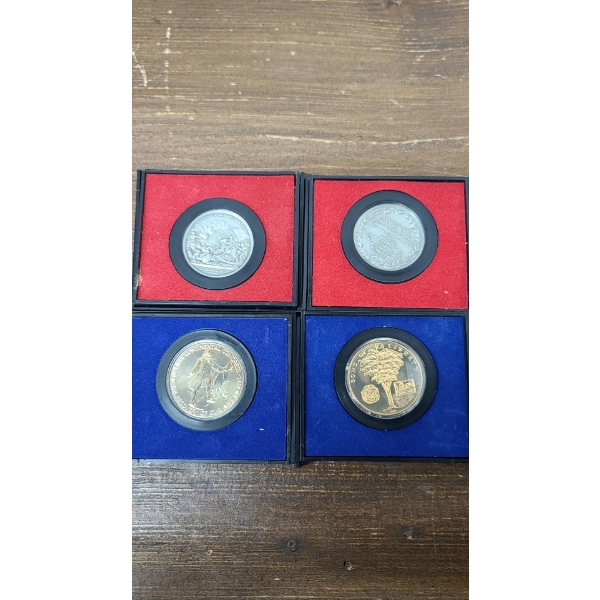 (4) United States Bicentennial 1.5 inch Medals 1972-1976 
