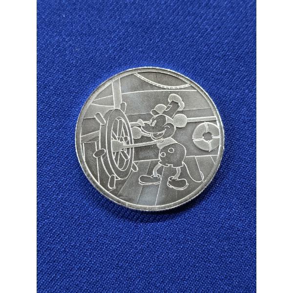 1928 DISNEY Mickey Mouse "Steamboat Willie" 1 oz Fine Silver Round - Mint Condition