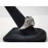 Image 3 : 10K White Gold Ring ft. Multi Row & Wave-Like Diamond Design - Size 7.5 -TW: 3.8g