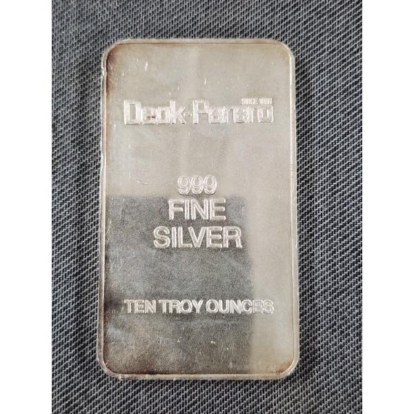 10 Troy Oz 999 Fine Silver Deak-Perero Bar