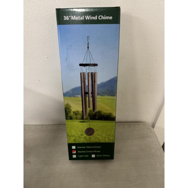Heavy Duty Large 36" Marble Cream/Rose Metal Wind Chime - Brand New In The Box