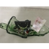 Image 2 : Hand Blown Original Green Glass Bowl Filled With An Eclectic Collection of Attractive Jewelry