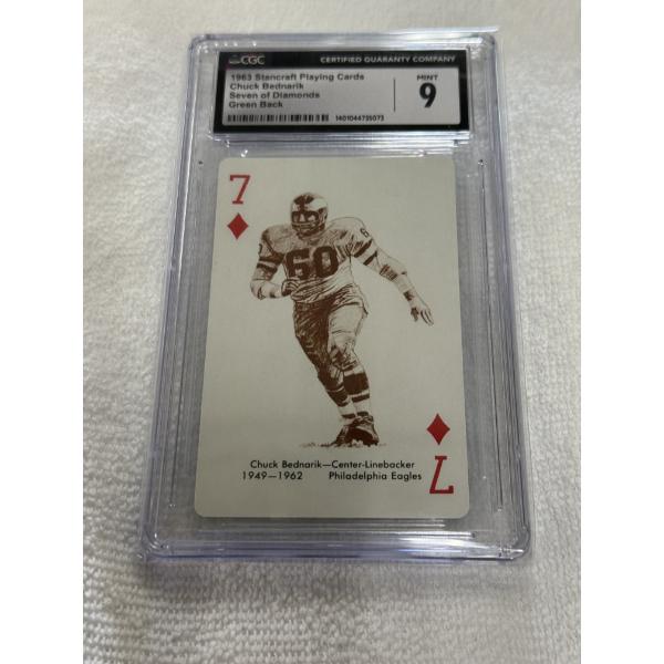 1963 Stancraft NFL Playing Cards Chuck Bednarik Eagles - CGC 9