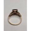 Image 5 : Vintage 10K Yellow Gold Ornate Statement Ring With Emerald Cut Garnet - Size 7.5 - Weight: 3.3g