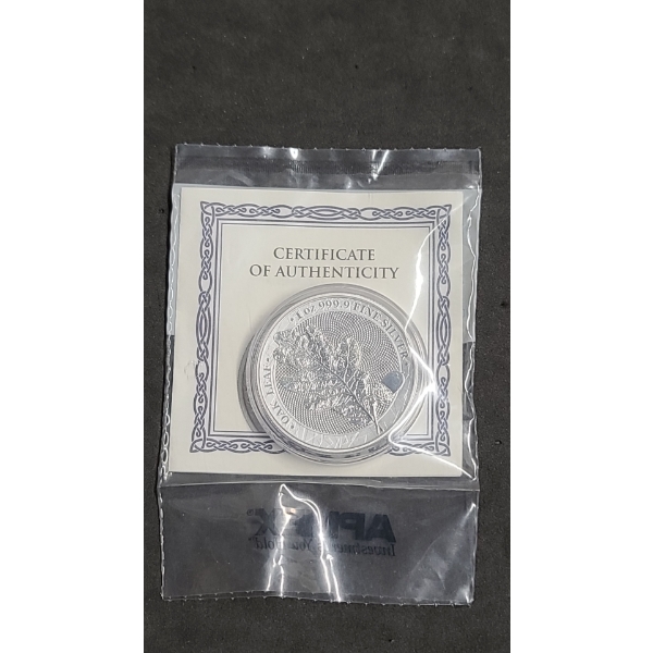 Sealed 2019 Germania Mint 1 oz 999 Fine Silver Oak Leaf Round With COA