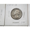 Image 3 : Four 90% Silver U.S. Washington Quarters 1958-D, 1954-D, 1945, 1961 FV: $1.00