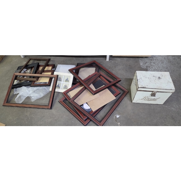 Pick Up Off Site- 115 Ely St. Alliance Oh. Assorted Frame Group & Vintage Bread Box