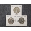 Image 1 : Three United States 90% Silver Half Dollars ~ Walking Liberty, Franklin & Kennedy ~ Face Value $1.50