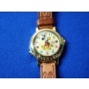 Image 2 : Vintage Lorus Disney Mickey Mouse Musical Quartz Gold-Tone Watch with Leather Band