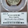 Image 3 : PCGS GEM BU Slabbed 2022-P Maya Angelou Quarter 2023 World's Fair of Money ~ WHATNOT LABEL