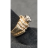 Image 3 : Women's 14K Gold Ring With Diamonds - Size 6 - Weight: 8.6g